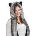 Frauen Winter Imitate Tier Softextile Faux Pelz Schal Stoff Hut